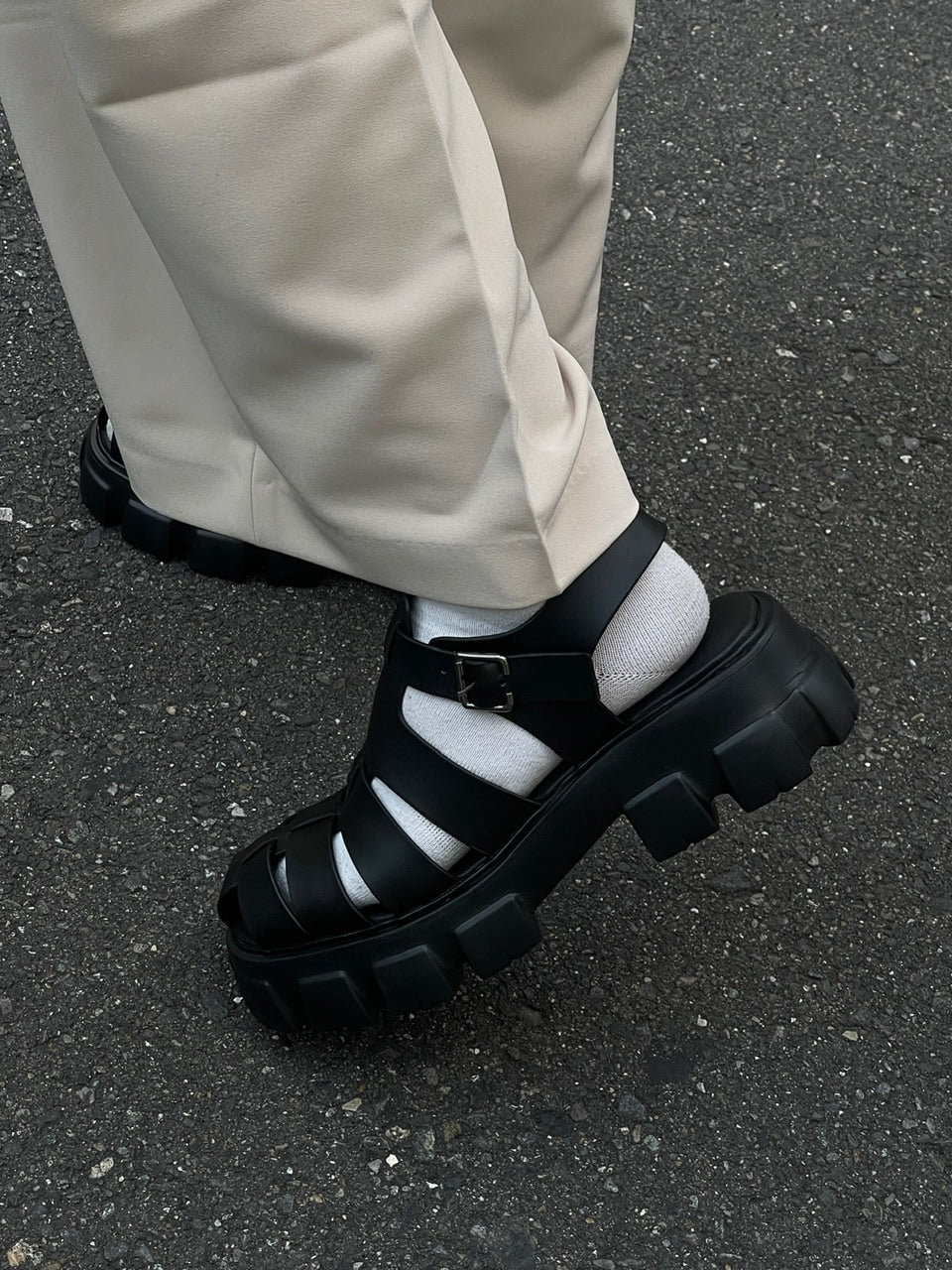 【Chikashitsu +】design sole gurkha sandal