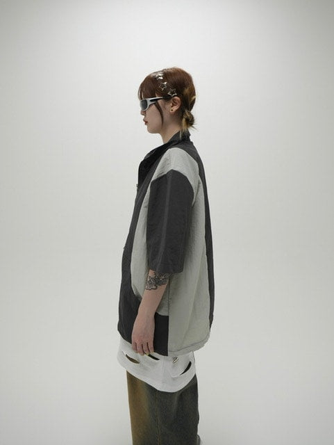 受注制【Never mind the XU】nylon zip up jacket (3color)