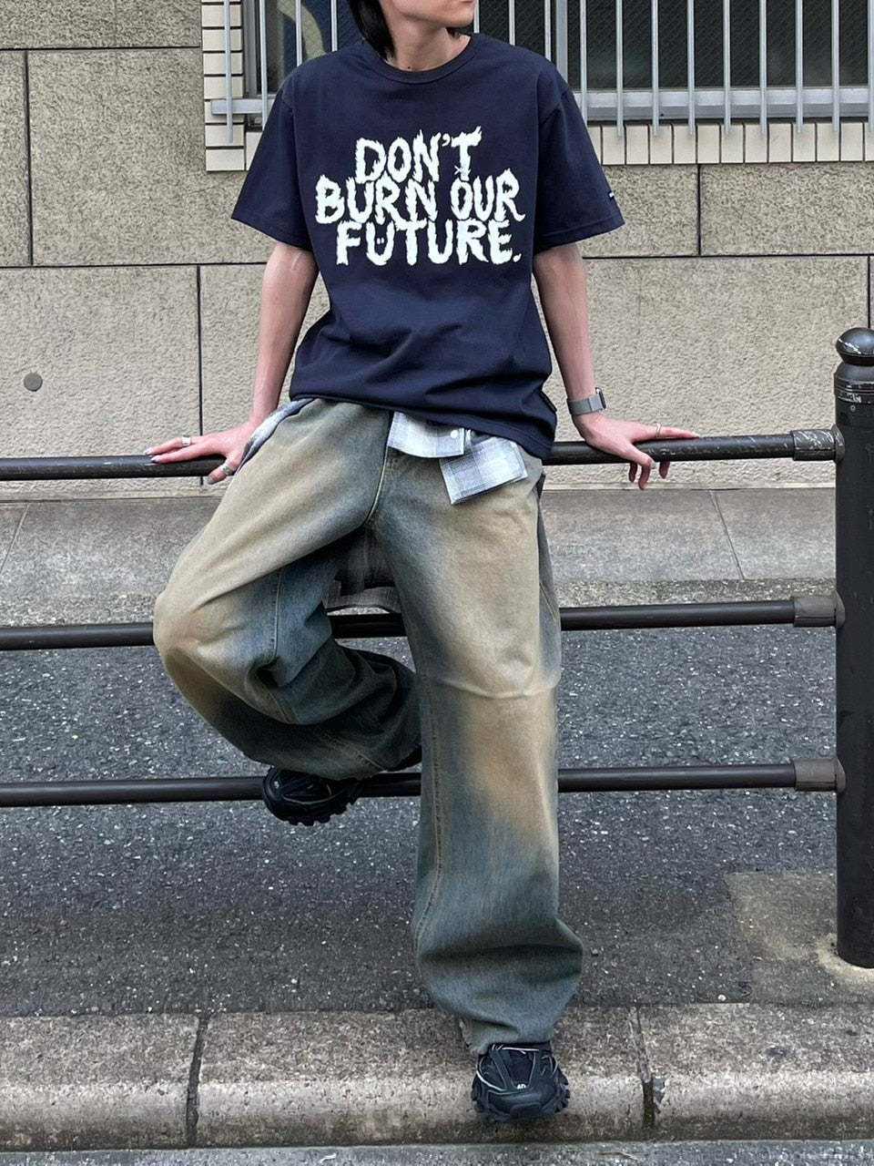 受注制【Chikashitsu +】vintage faded wash denim pants