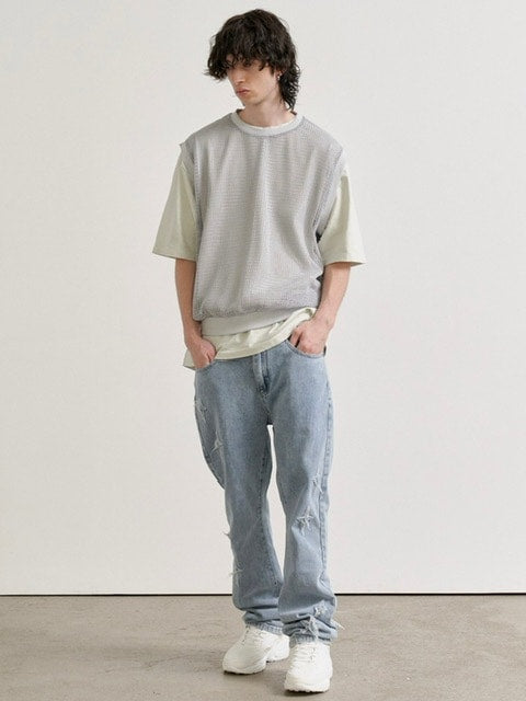 【RE:ON STUDIO】LAYERED MESH VEST