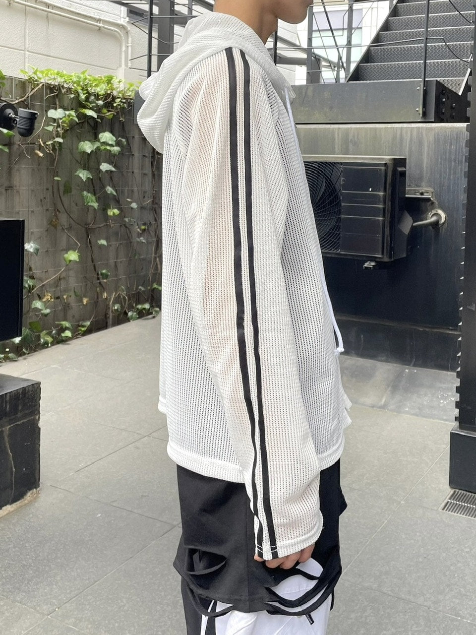 受注制【Never mind the XU】track mesh zip hoodie (2color)