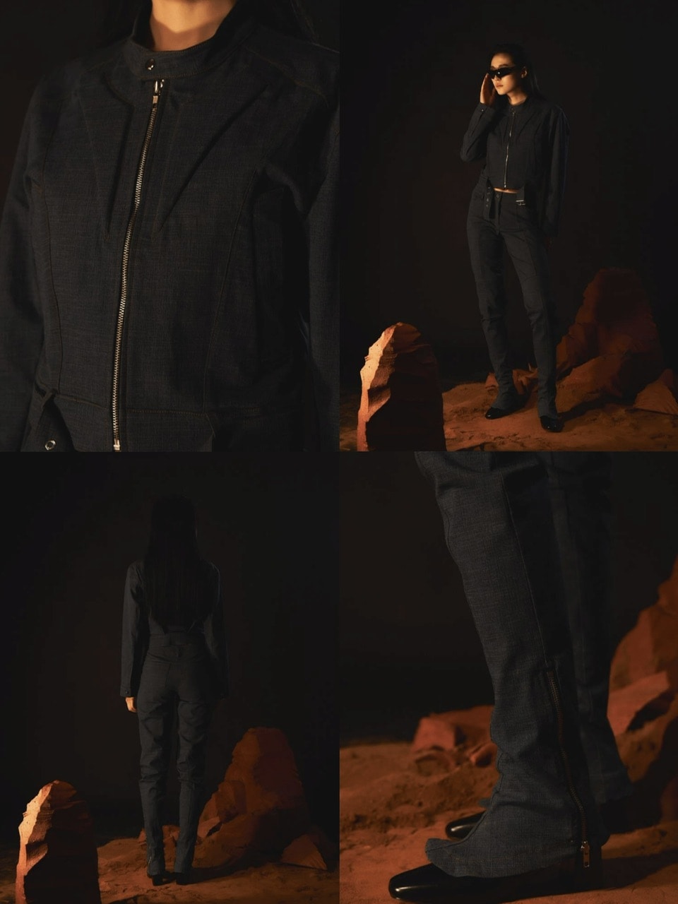 【ARTS DE BASE】Bike Zipped Denim Pants (Woman)