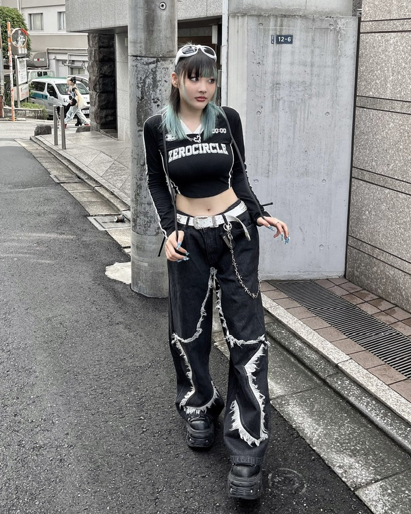 受注制【Never mind the XU】sporty track long sleeve tee