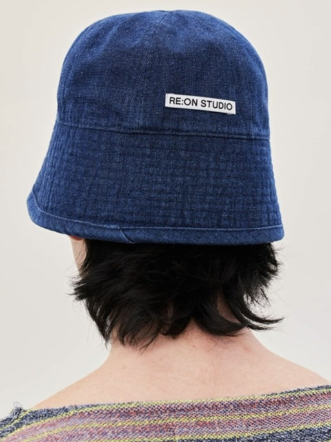 【RE:ON STUDIO】REON LOGO DENIM BUCKET HAT