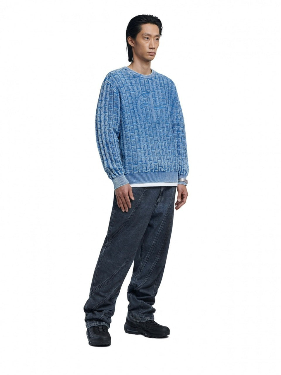 【NOMANUAL】SYMBOL JACQUARD KNIT / 【ノーマニュアル】シンボルジャガード長袖ニット