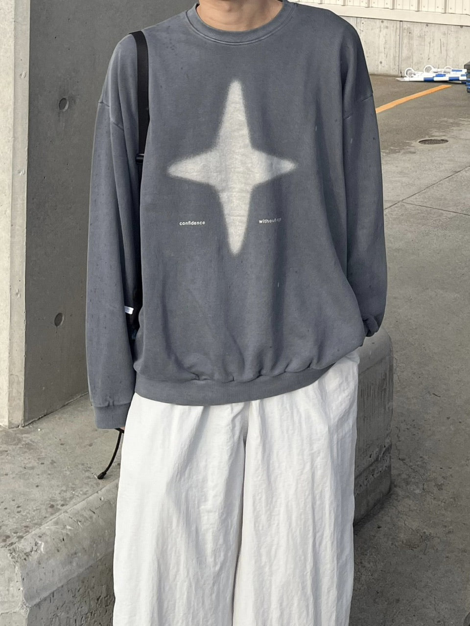 【youll】sparkle pigment sweat shirt (3color)