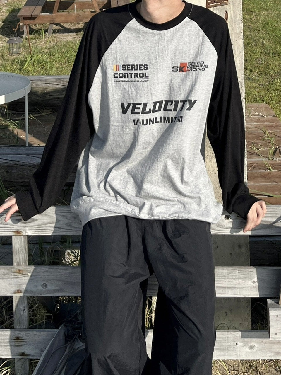受注制【youll】velocity raglan long sleeve tee (2color)