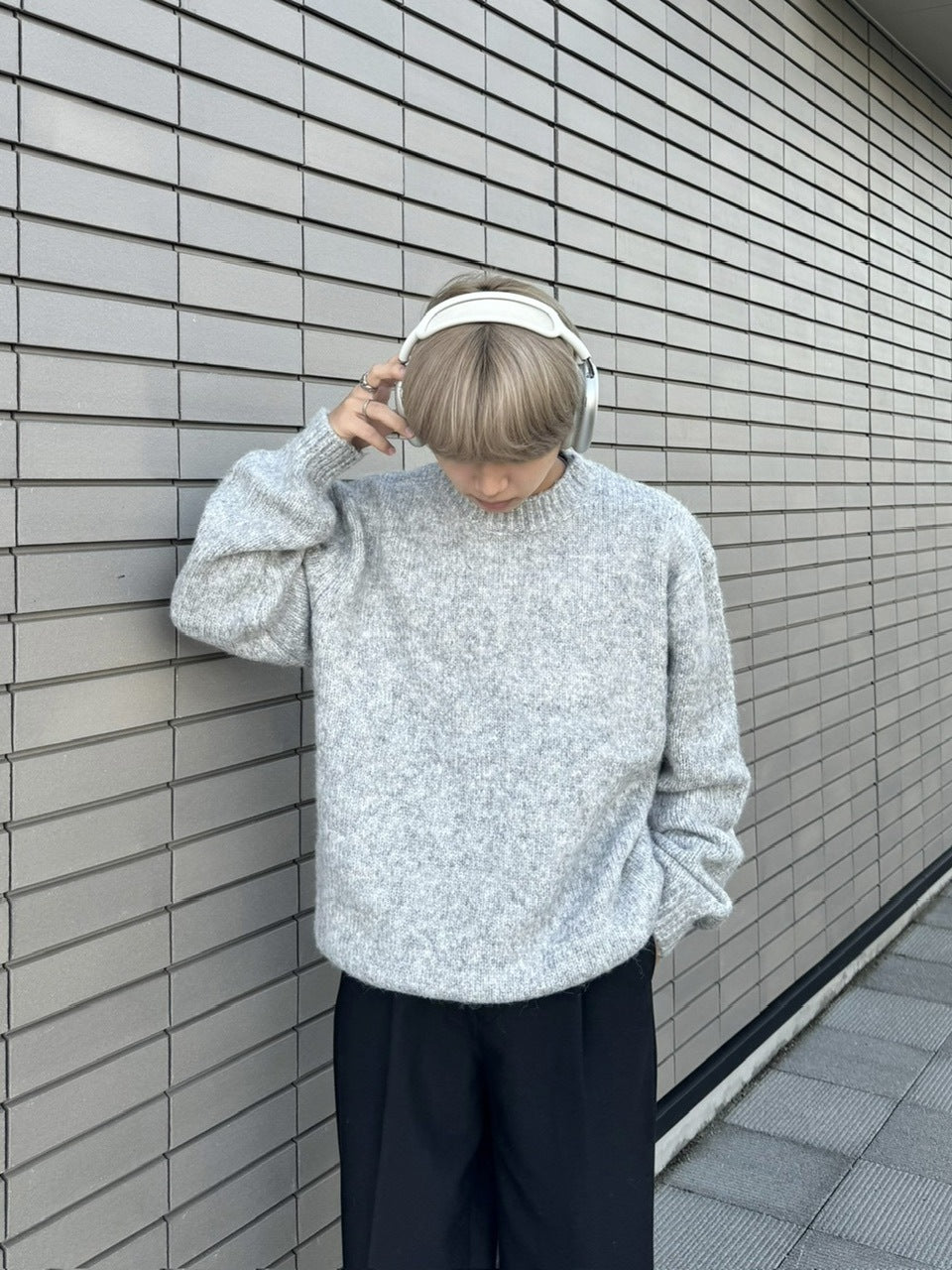 受注制【RENOL】wool mix round knit (4color)