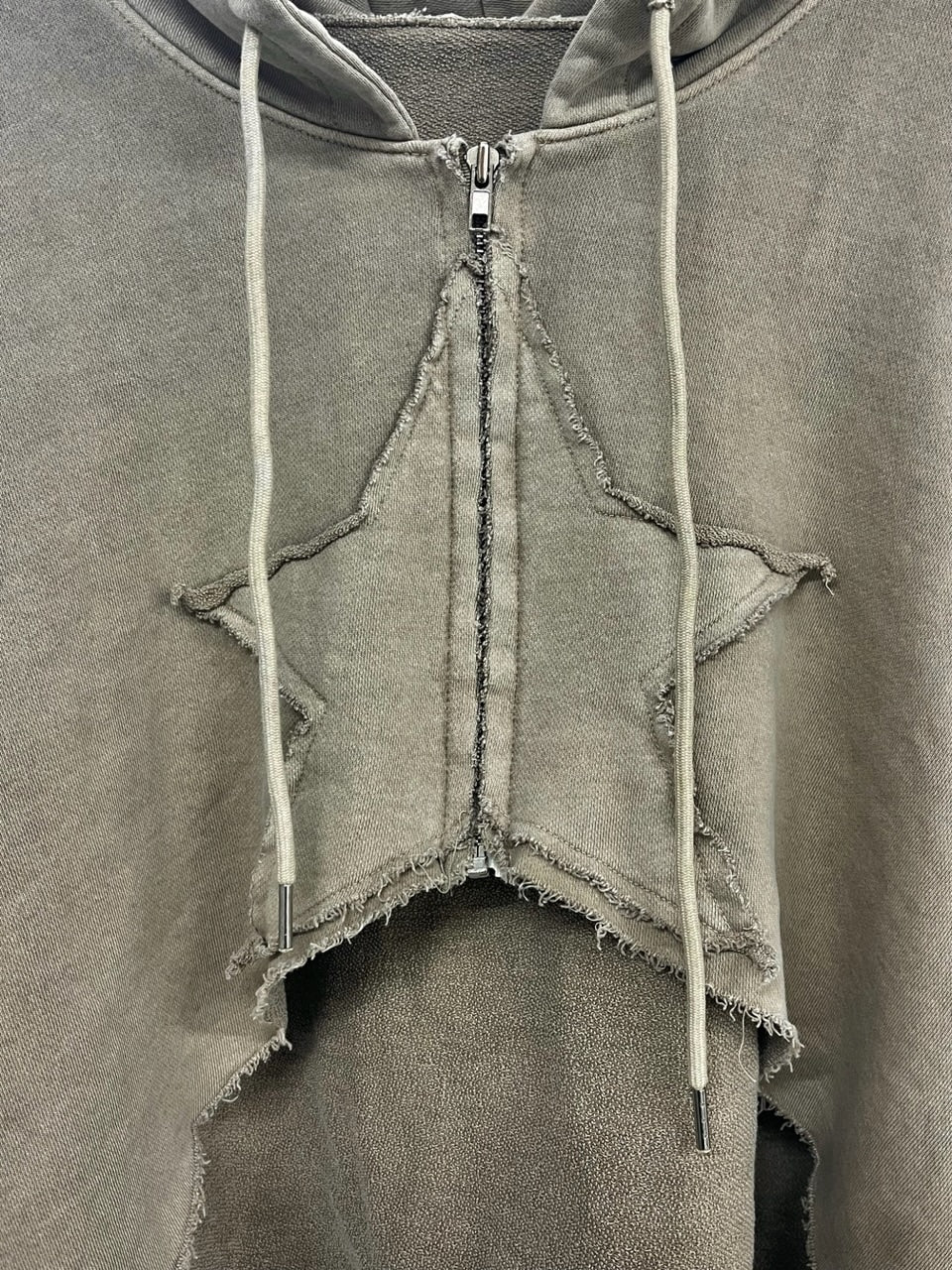 【Never mind the XU】star zip up crop hoodie (3color)