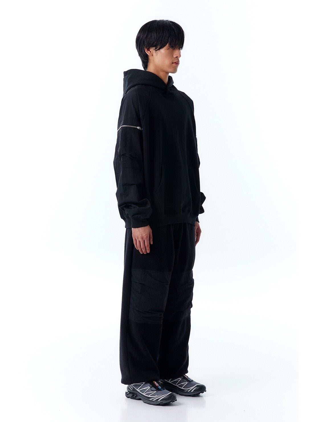 【OY】PANEL CONTRAST POCKET HOODIE