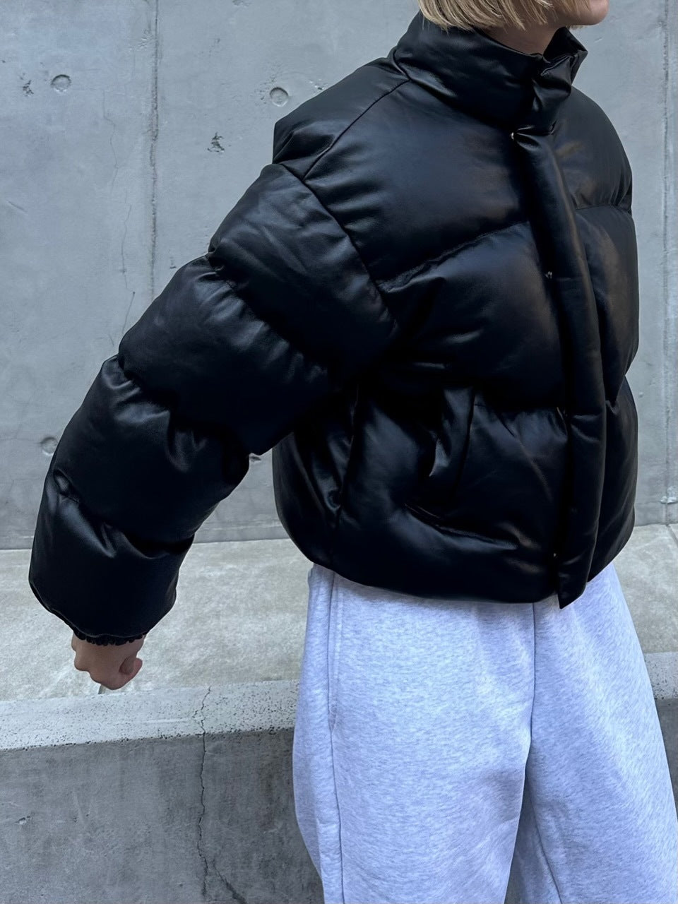 大阪店WEB限定受注制【Chikashitsu +】fake leather padded blouson