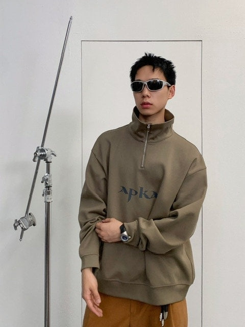 【ARCH by ROARINGWILD】HALF ZIPPER LOGO SWEATERSHIRT