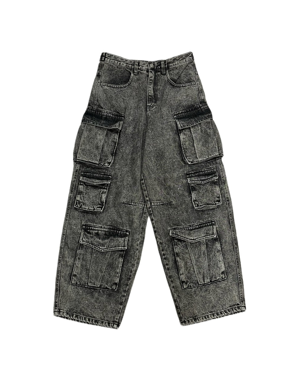 【Never mind the XU】pocket cargo denim pants 2 (2color) / 【ネバーマインドザエックスユー】ポケットカーゴワイドデニムパンツ