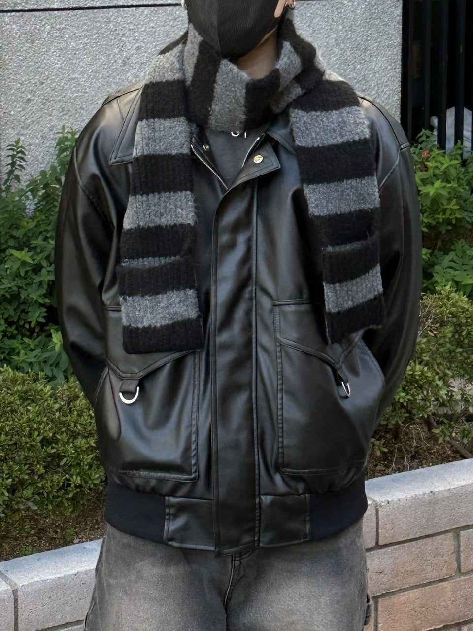 大阪店WEB限定【Chikashitsu +】border pocket muffler (2color)