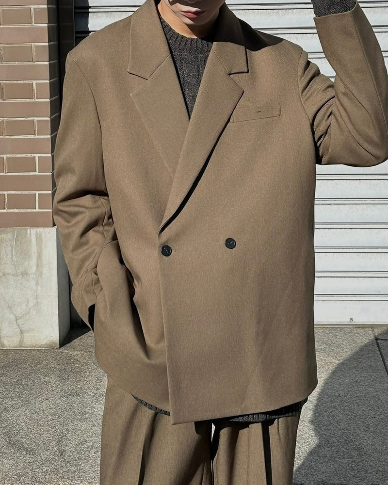 受注制【Chikashitsu +】set up overfit double jacket (3color)