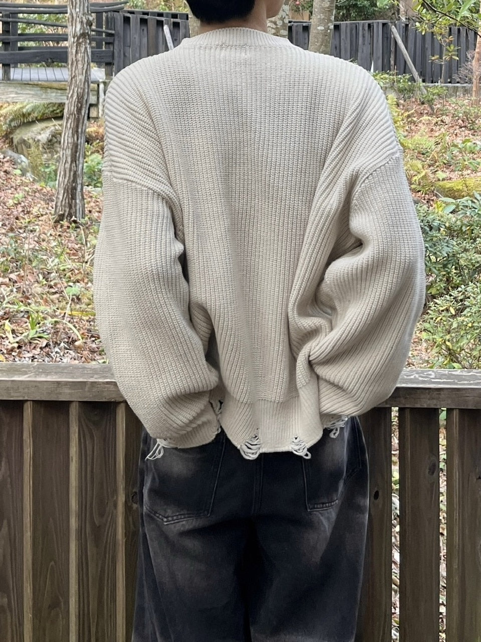 受注制【youll】damage round knit (3color)