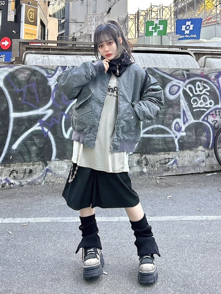 受注制【Never mind the XU】pigment bomber padding (2color)