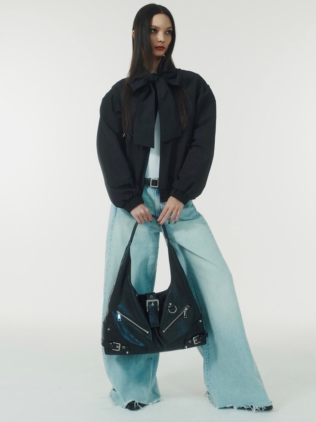 【NOT KNOWING】Ribbon Tie Blouson