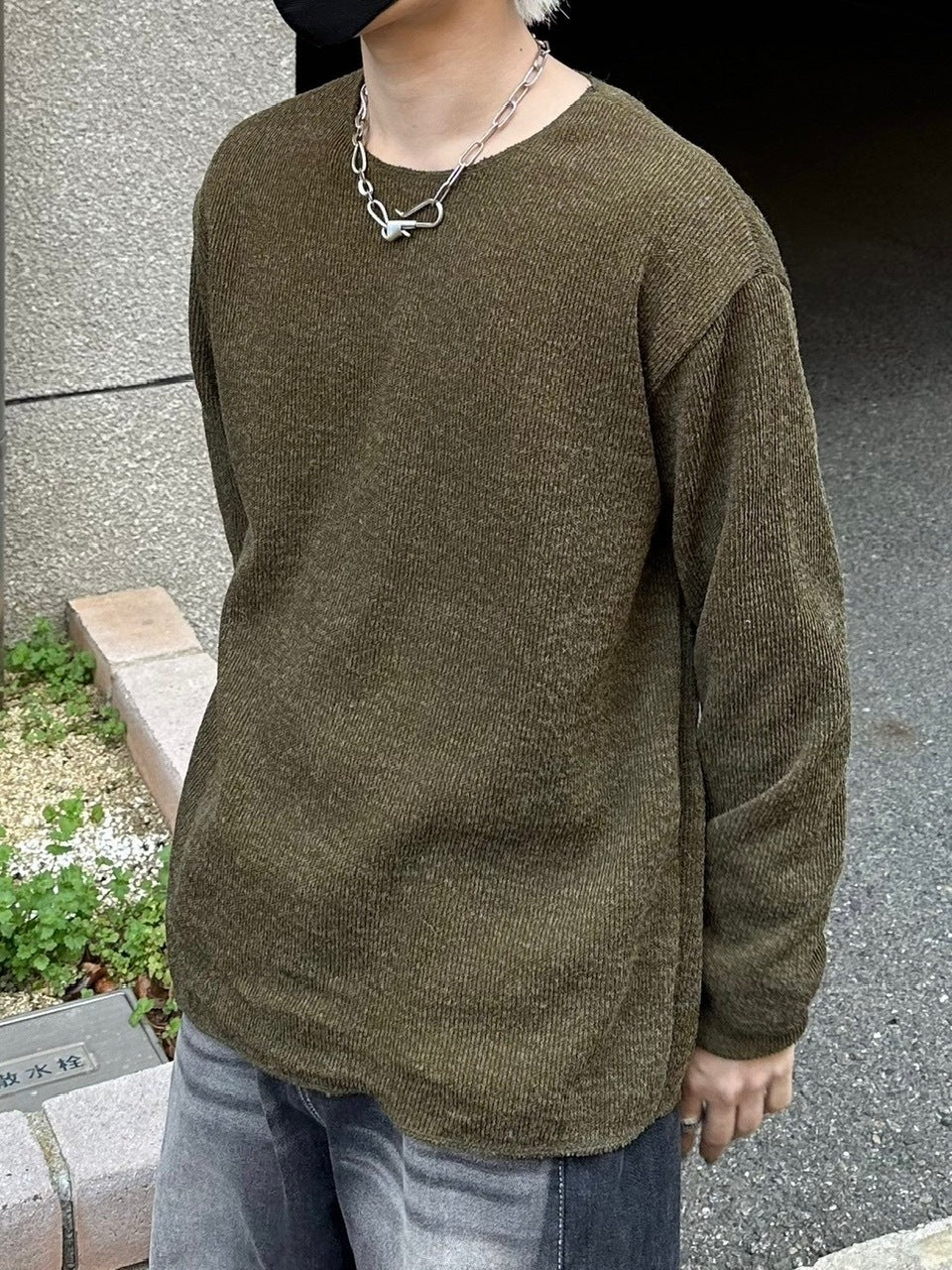 【Chikashitsu +】unisex over knit (4color) / 【チカシツプラス】ユニセックスオーバーサイズ長袖ニット