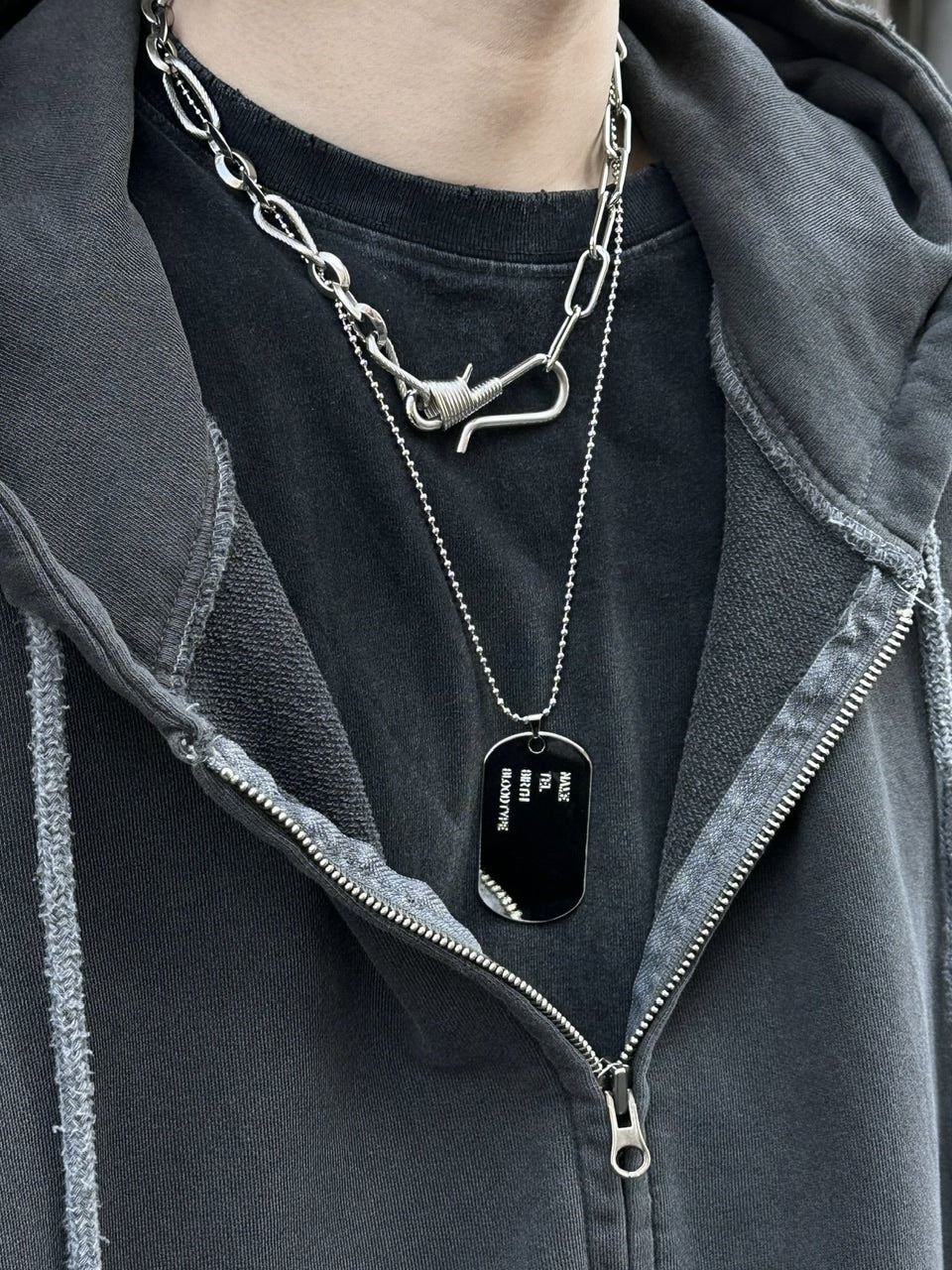 大阪店WEB限定【Chikashitsu +】dog tag necklace