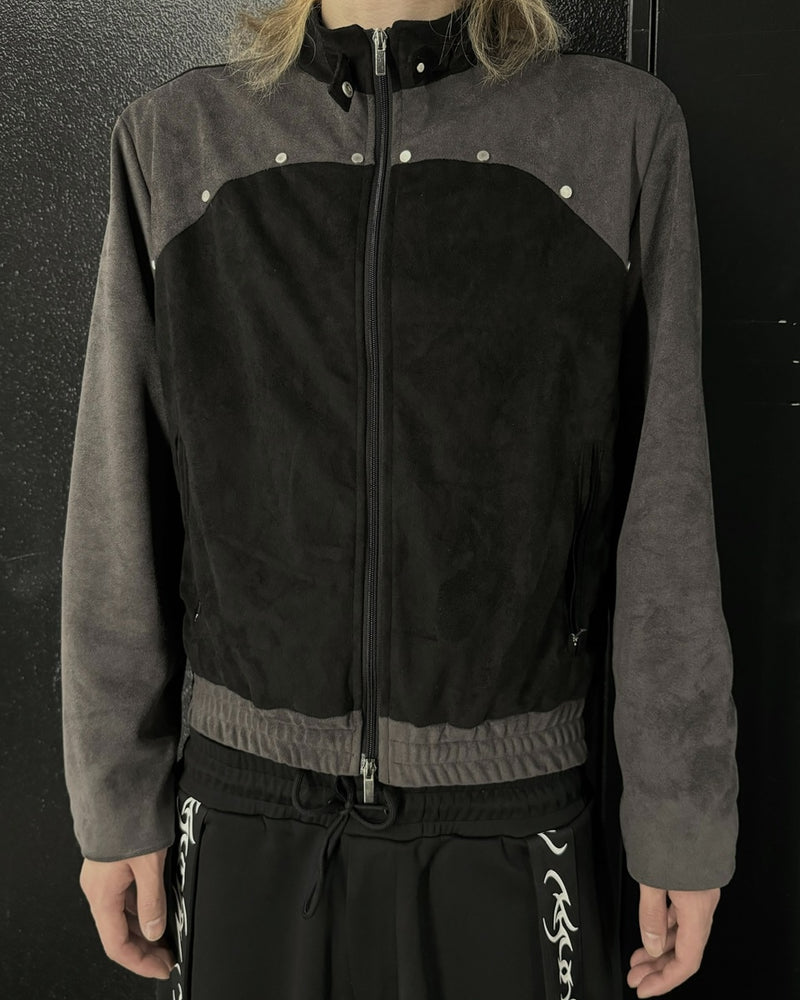 受注制【Never mind the XU】rivet suede biker jacket