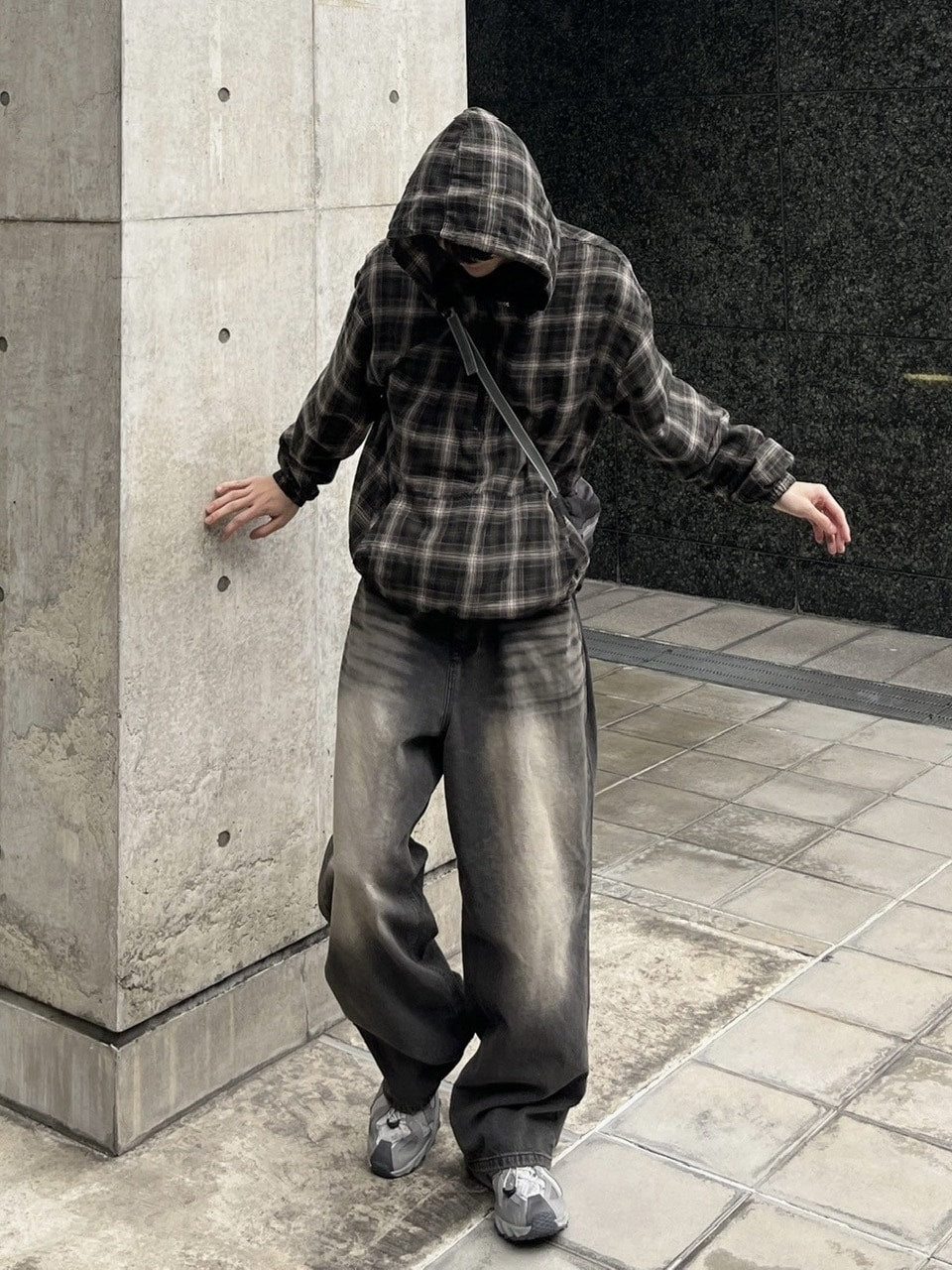 受注制【youll】faded wide denim pants