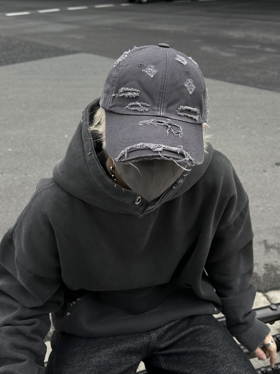 大阪店WEB限定受注制【Chikashitsu +】vintage damage cap (2color)