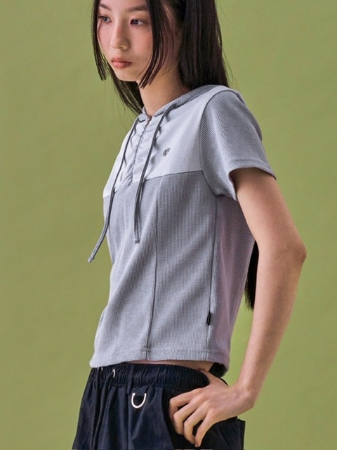 【FANCY CLUB】SOFT BASIC HALF ZIP-UP HOODIE