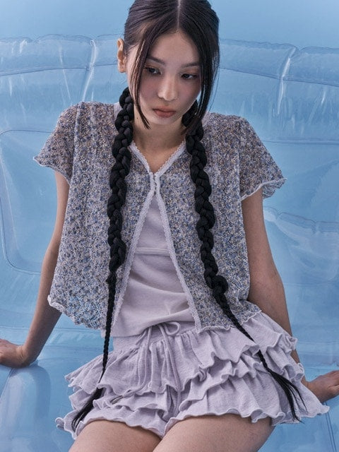 【FANCY CLUB】PUFF SWEAT CANCAN MINI SKIRT