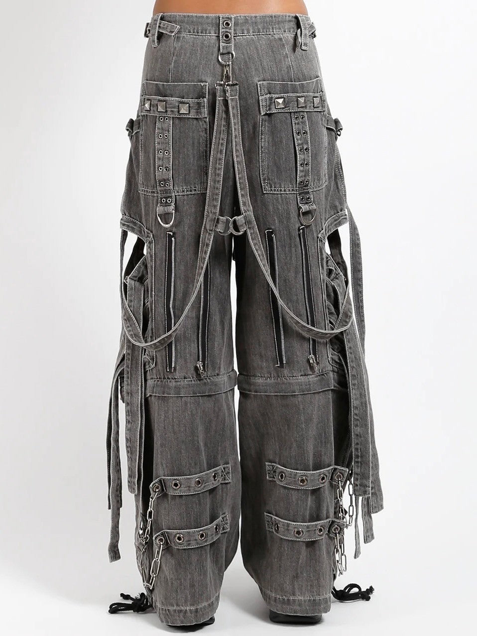 TRIPP NYC Y2Kファッション ストリート 　オーバーサイズ Tripp NYC X-Strap Pant Indigo Light Denim – Rogue