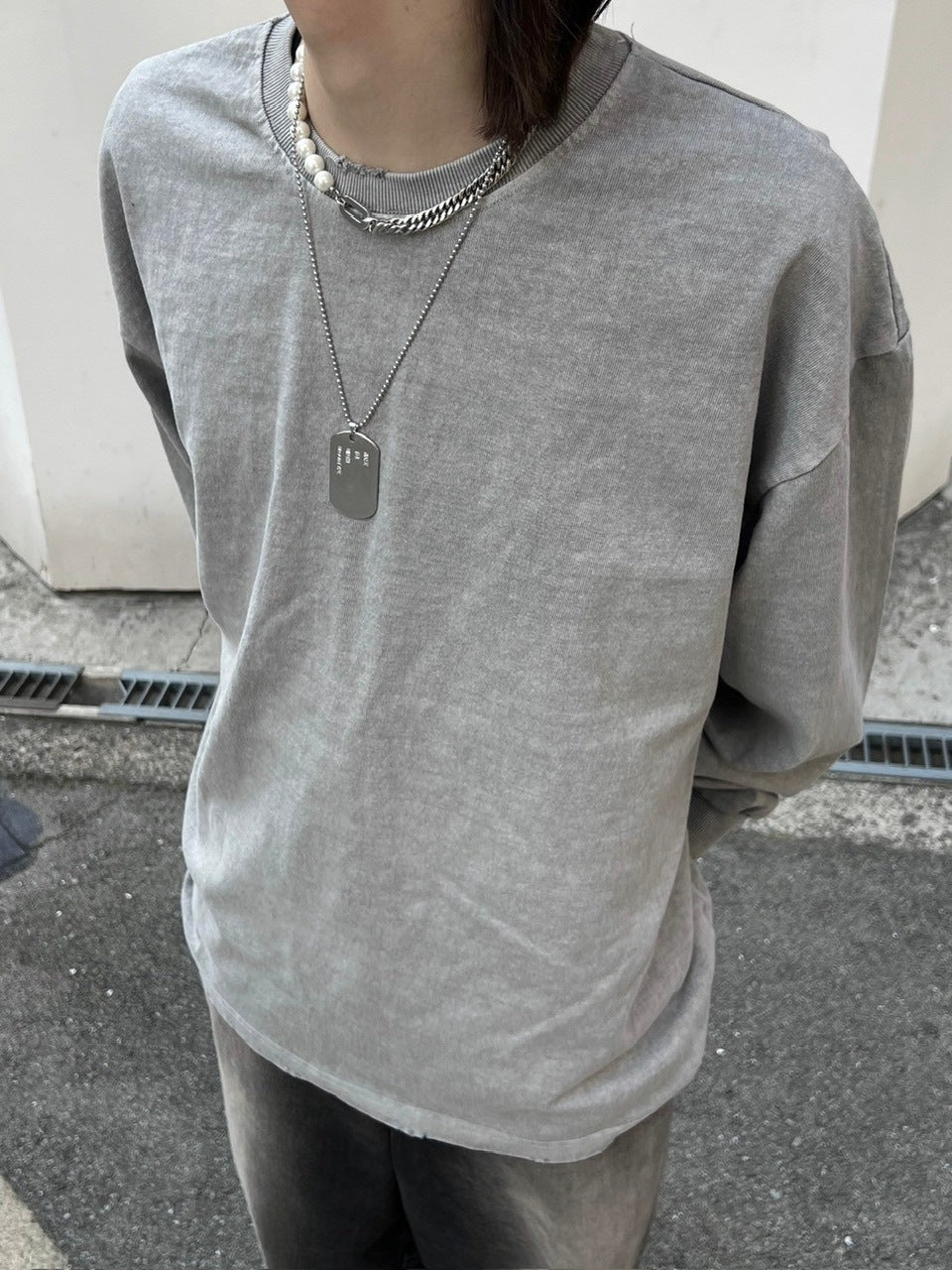 大阪店WEB限定受注制【Chikashitsu +】pigment long sleeve (2color)