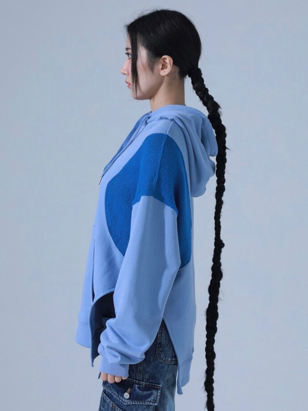 【DILETTANTISME】KNIT BLOCK HOOD T