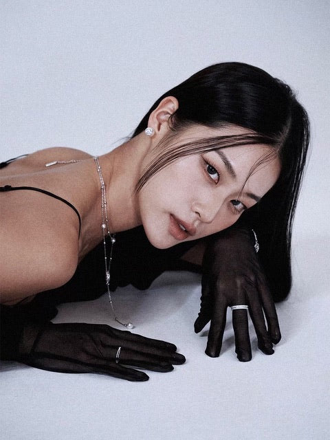 【BLACK PURPLE】silver925 gemline ring