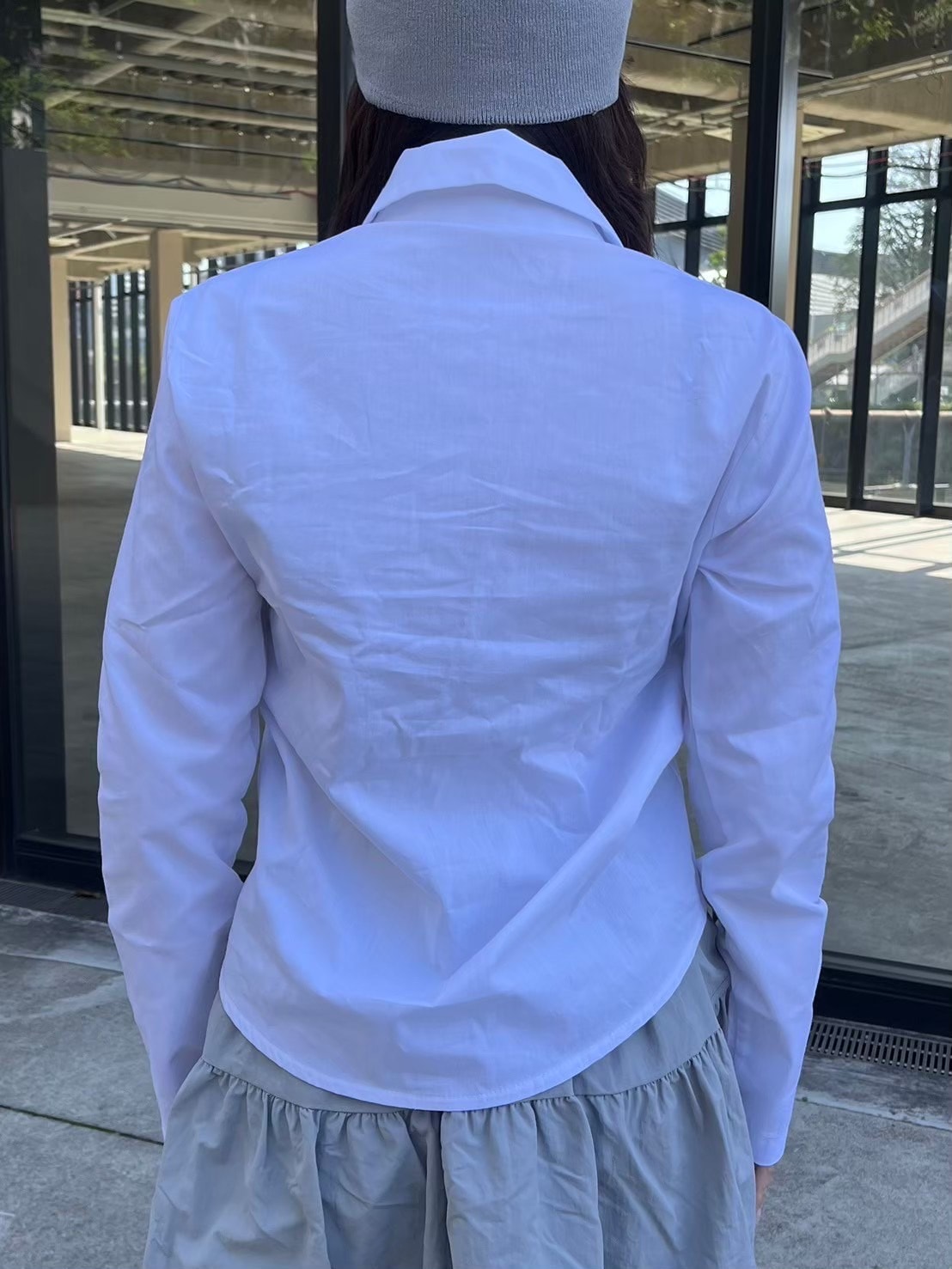 受注制【nmtc +】ribbon crop shirt (3color)