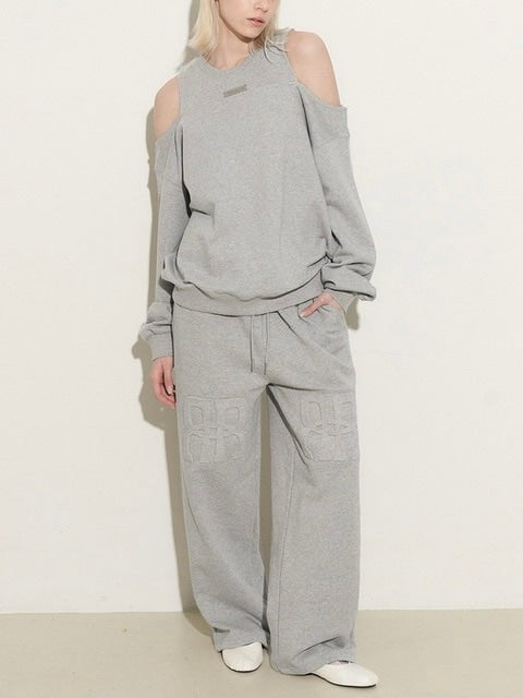 【ROCK CAKE】Open Shoulder Sweatshirt