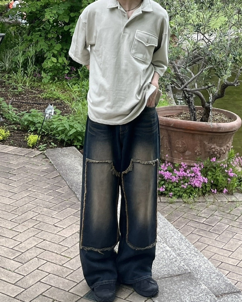 受注制【youll】vintage double knee denim pants