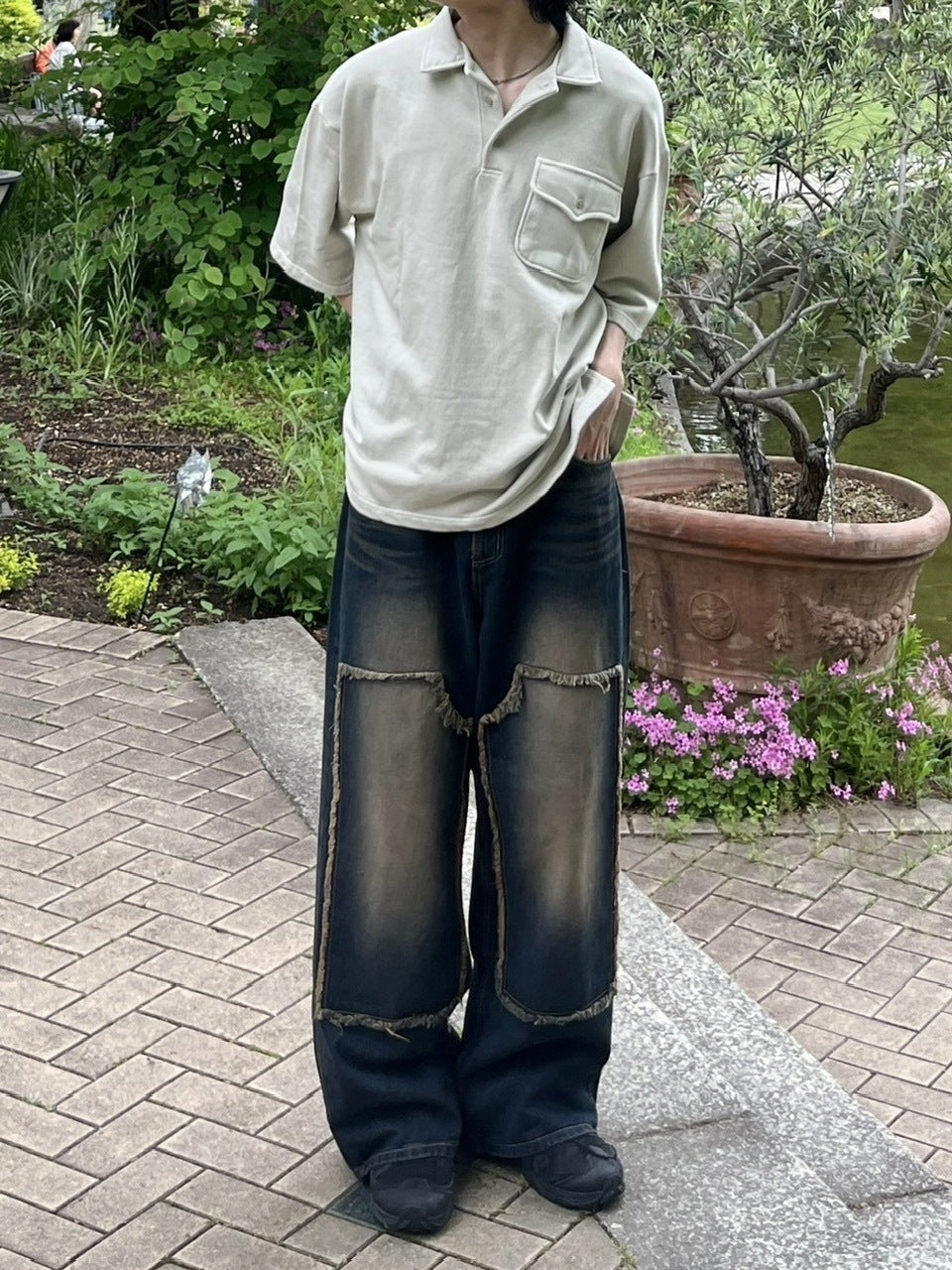 受注制【youll】vintage double knee denim pants