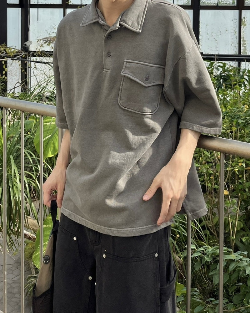 受注制【youll】pigment polo shirt (2olor)