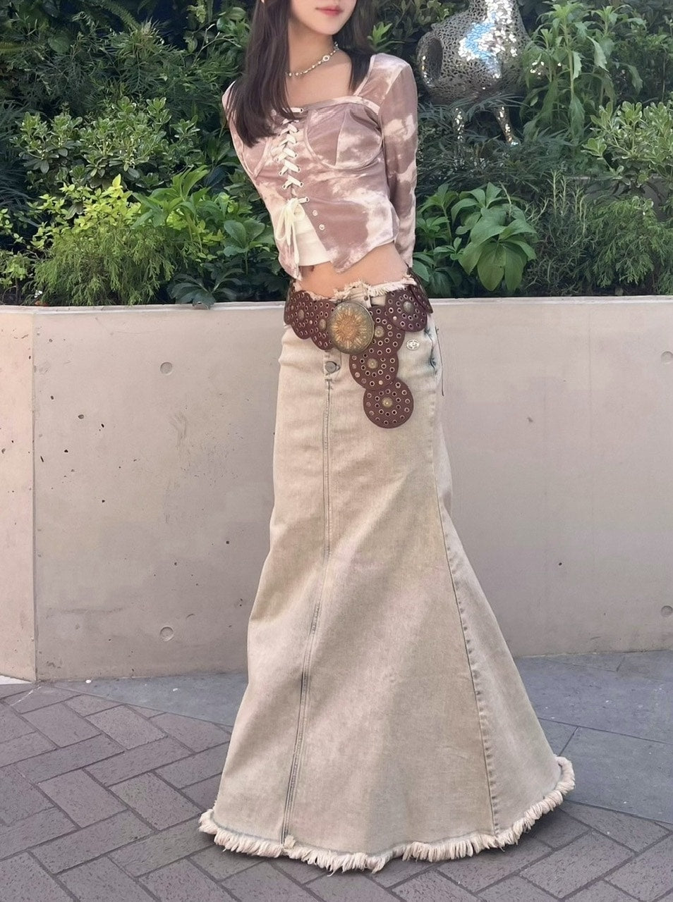 受注制【Never mind the XU】western wide belt (2color)