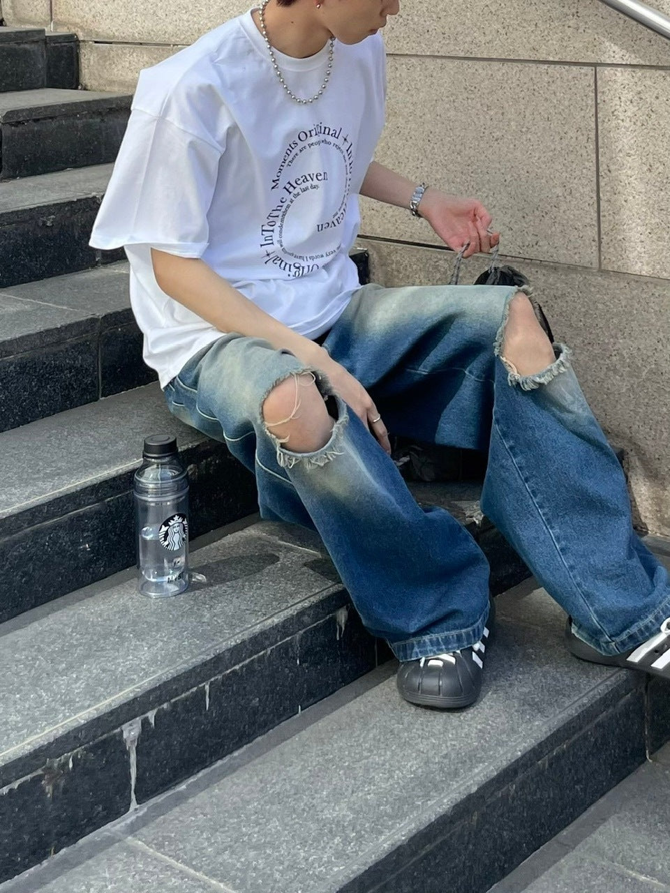 受注制【Chikashitsu +】logo graphic t-shirt 2 (3color) / 【チカシツプラス】グラフィックロゴプリント半袖Tシャツ