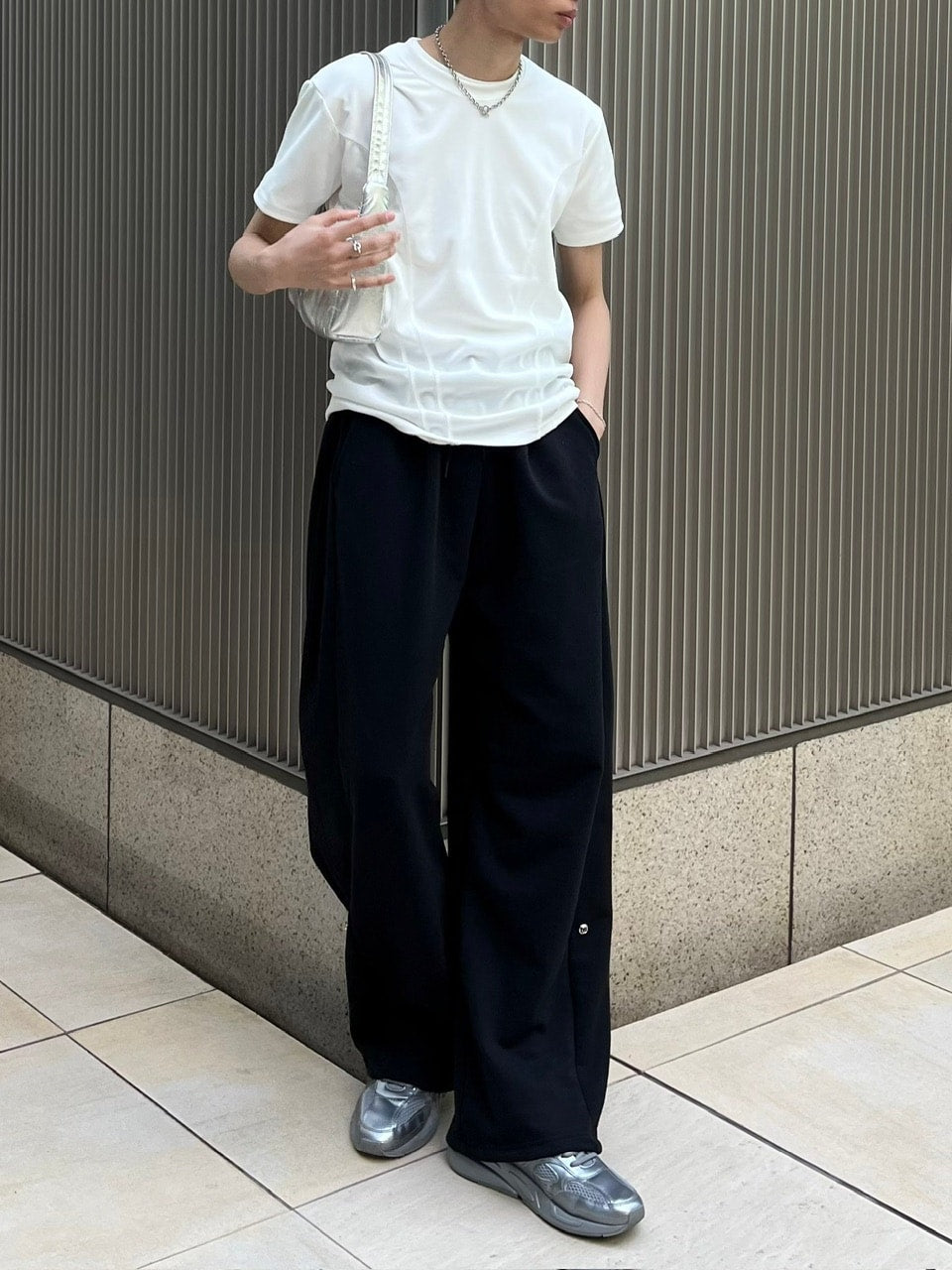 受注制【Chikashitsu +】compact stitch rib t-shirt (3color) / 【チカシツプラス】コンパクトステッチリブ半袖Tシャツ