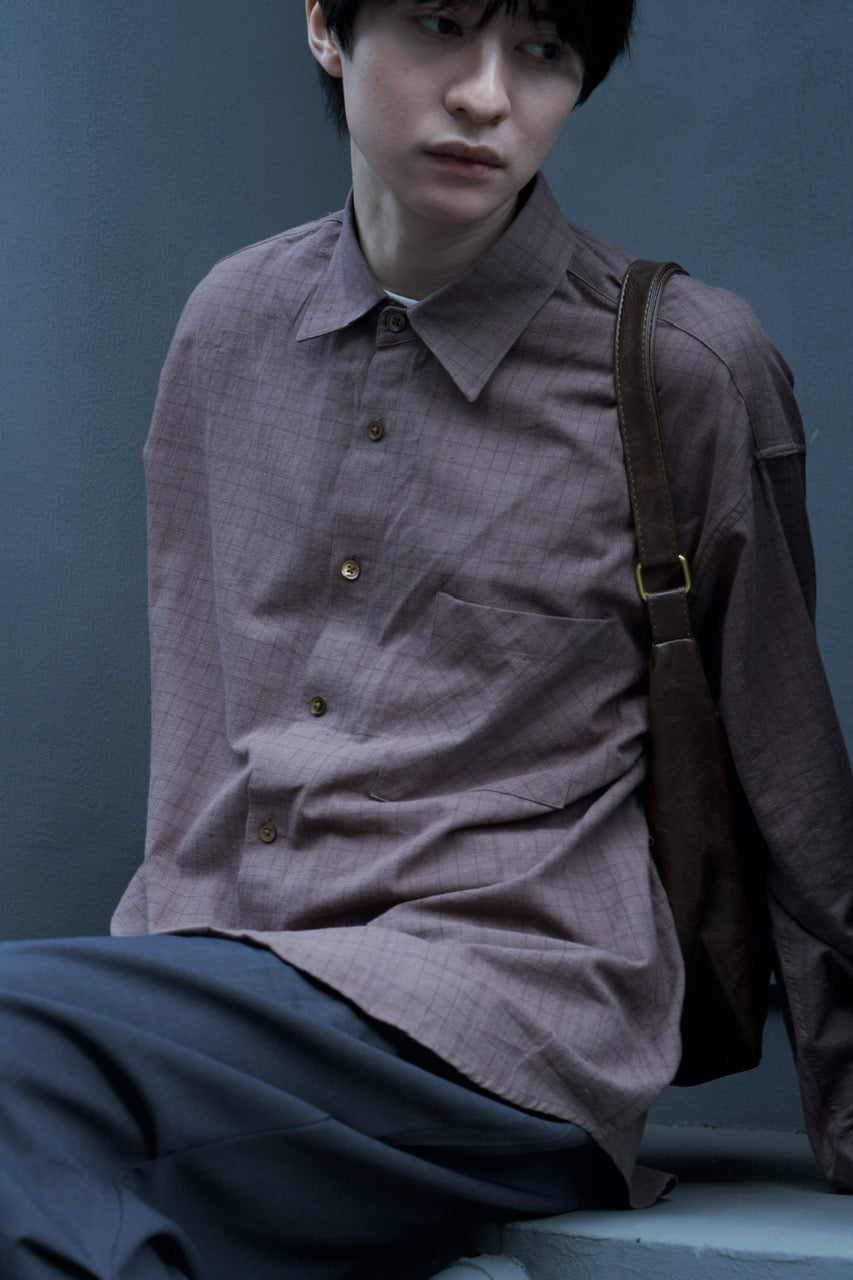 東京店WEB限定【Chikashitsu +】glen check regular shirt(2color)