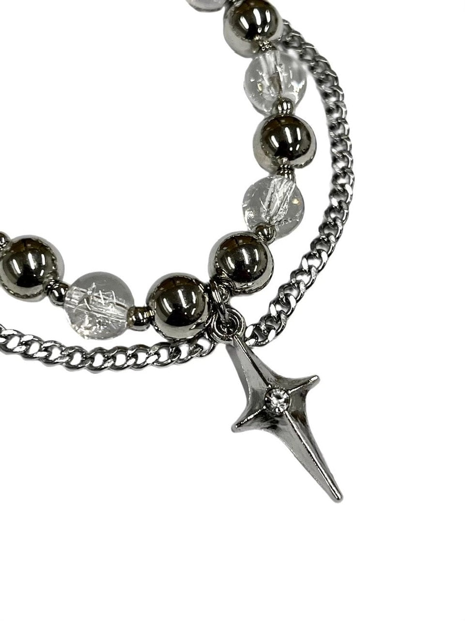 受注制【Never mind the XU】galaxy chain bracelet / 【ネバーマインドザエックスユー】ギャラクシーチェーンブレスレットシルバーブレスレット