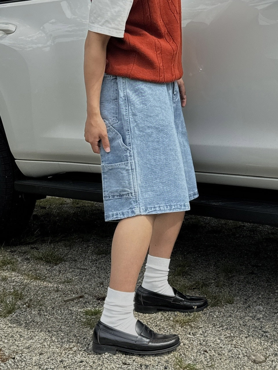 受注制【RENOL】painter denim half pants (2color)