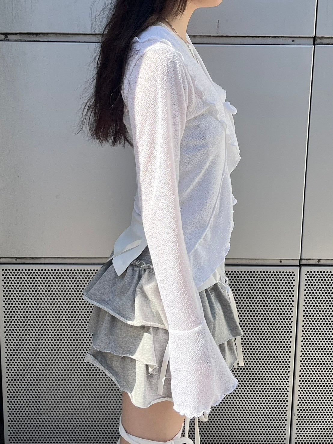 受注制【nmtc +】frill ribbon cardigan (3color)