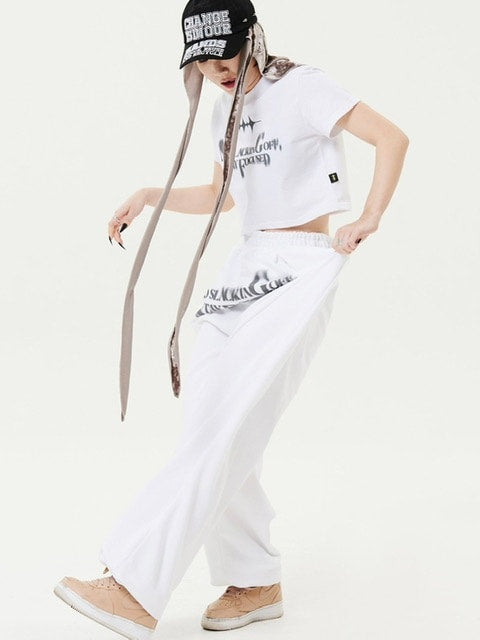 【HOLY NUMBER 7】Girl's hip-hop CROP T-SHIRTS / 【ホーリーナンバーセブン】ガールズヒップホップクロップ半袖Tシャツ