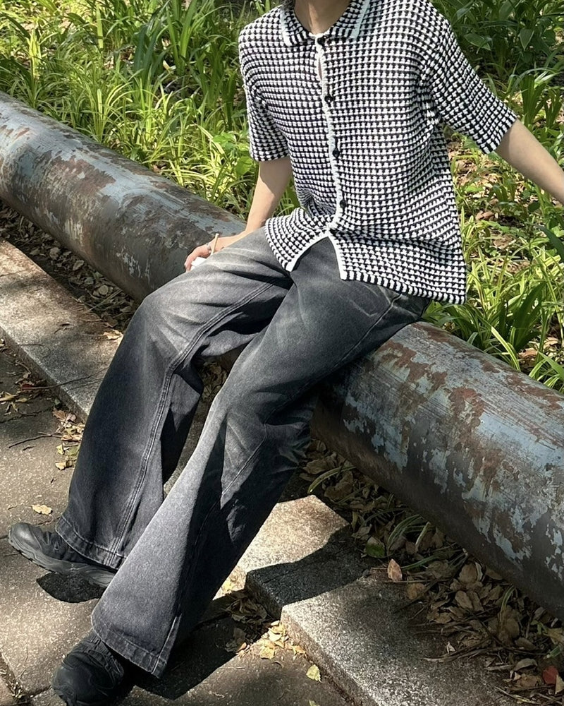 受注制【youll】check knit shirt