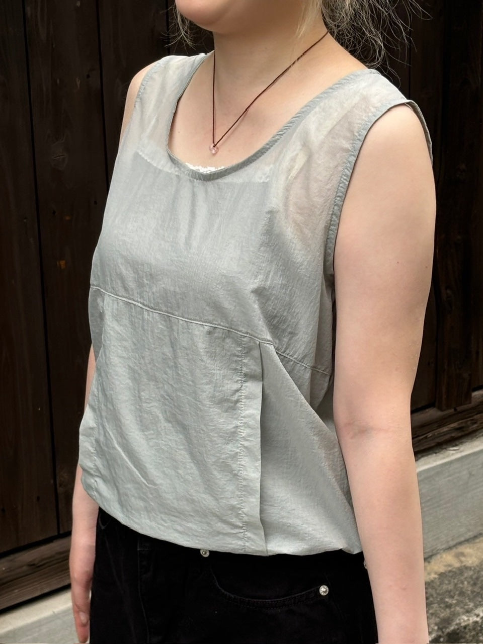 受注制【OaKS】nylon cropped vest (3color)