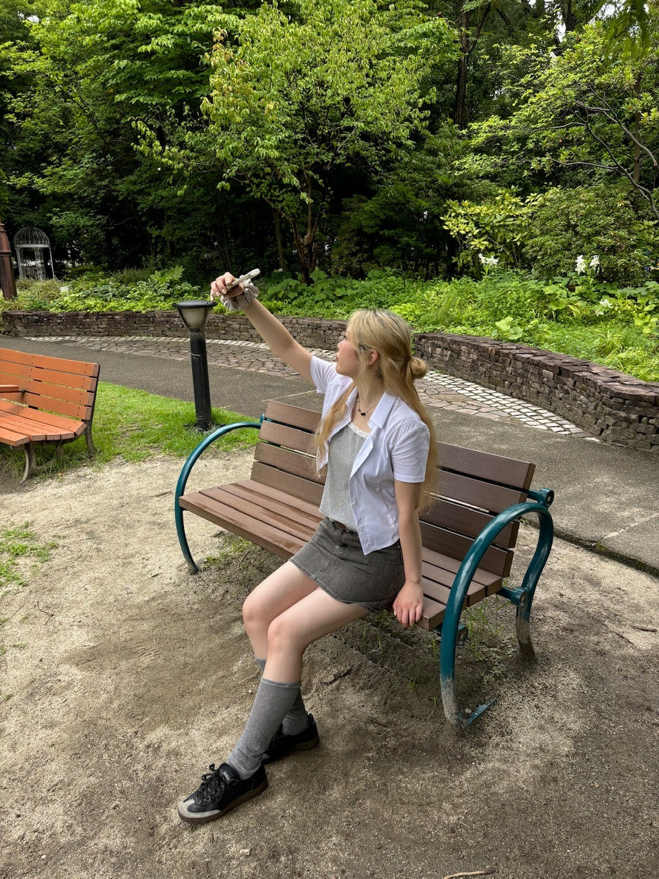 受注制【OaKS】cropped half sleeve shirt (3color)