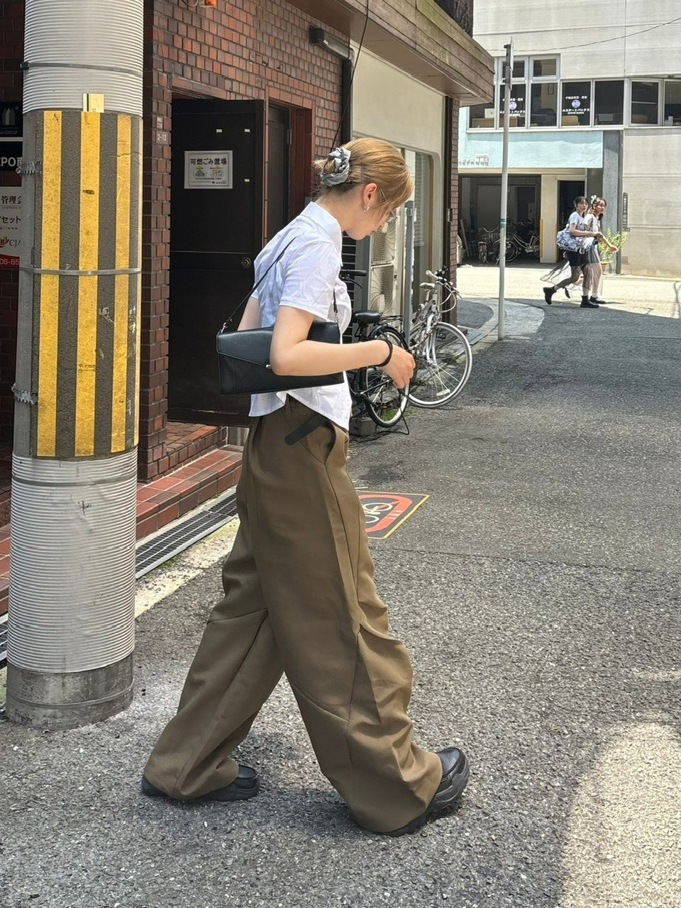 【Chikashitsu +】pattern design slacks (2color)